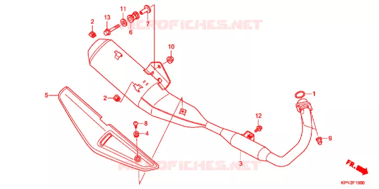 SILENCIEUX D'ECHAPPEMENT Honda MOTO 125 CB 2016  GLR125LWHG