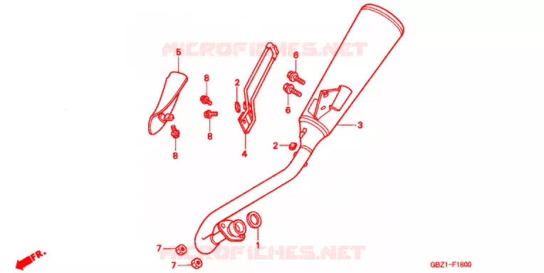 SILENCIEUX D'ECHAPPEMENT Honda MOTO 50 MAGNA 2003  MG503