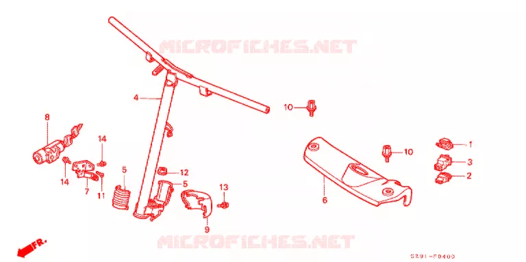 GUIDON - CARENAGE Honda MOTO 50 other-models 1990  MS50L