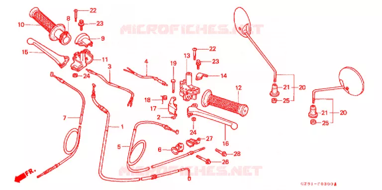 LEVIER DE GUIDON - CABLE Honda MOTO 50 other-models 1990  MS50L