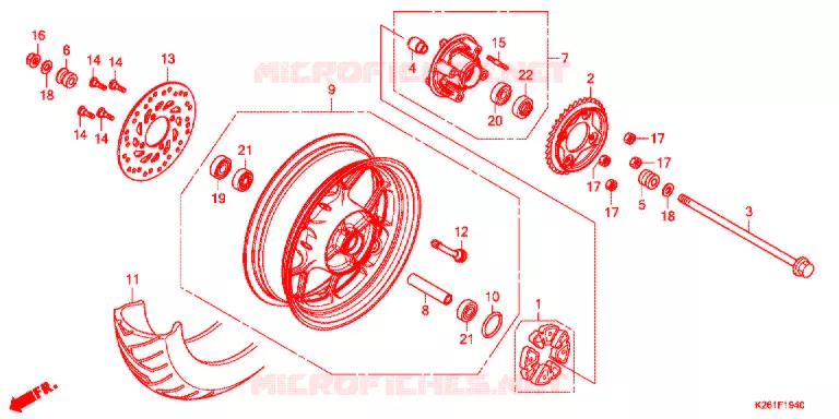 ROUE ARRIERE Honda MOTO 125 MSX 2013  MSX125D