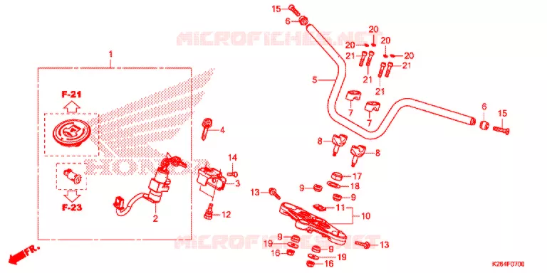 GUIDON Honda MOTO 125 GROM 2015  MSX125F_A