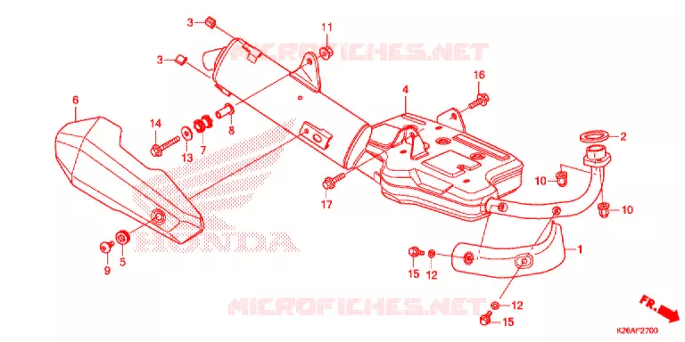 SILENCIEUX D'ECHAPPEMENT Honda MOTO 125 GROM 2017  MSX125H_A