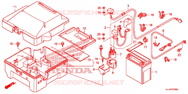 BATTERIE Honda ATV 700 BIG-RED 2009  MUV7009