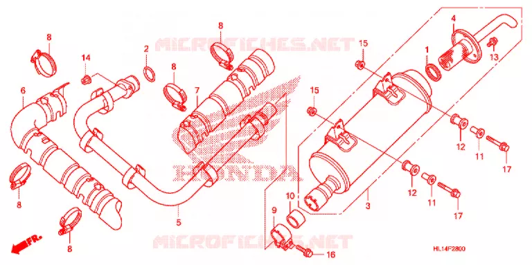 SILENCIEUX D'ECHAPPEMENT Honda ATV 700 BIG-RED 2011  MUV700B