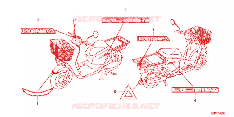 AUTOCOLLANTS Honda SCOOTER 110 BENLY 2012  MW1101WHC