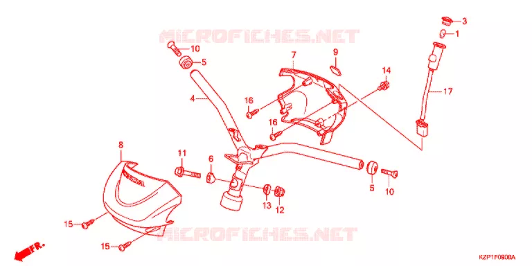 GUIDON - CARENAGE Honda SCOOTER 110 BENLY 2014  MW1101WHC