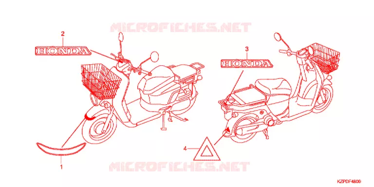 AUTOCOLLANTS Honda SCOOTER 110 BENLY 2012  MW1101WHC