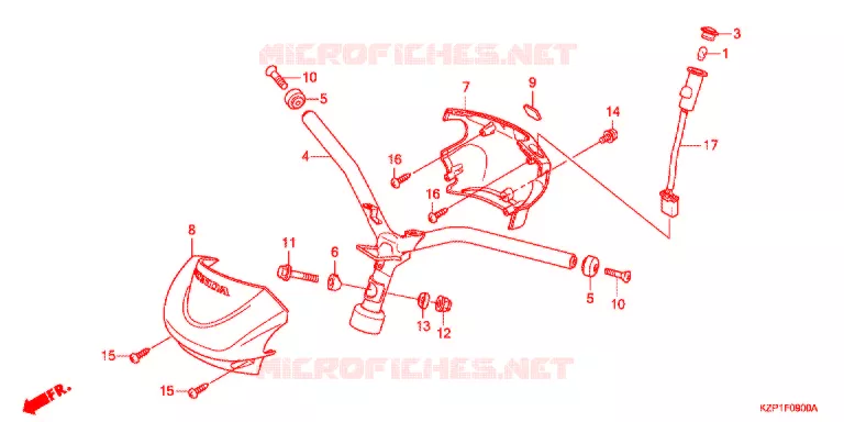 GUIDON - CARENAGE Honda SCOOTER 110 BENLY 2015  MW1102WHC