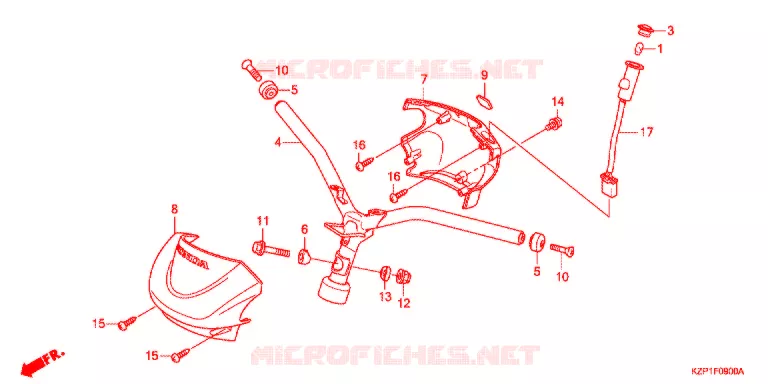 GUIDON - CARENAGE Honda SCOOTER 110 BENLY 2012  MW110WHC