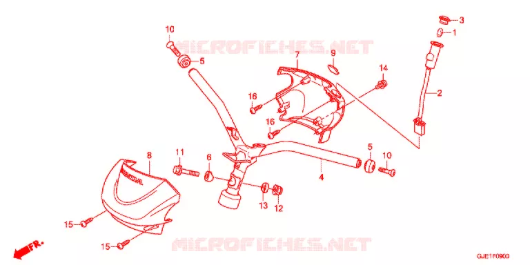 GUIDON - CARENAGE Honda MOTO 50 BENLY 2017  MW501WHG