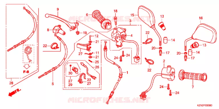 LEVIER DE GUIDON - CABLE - COMMODO Honda MOTO 110 CUB 2013  NBC110BNC