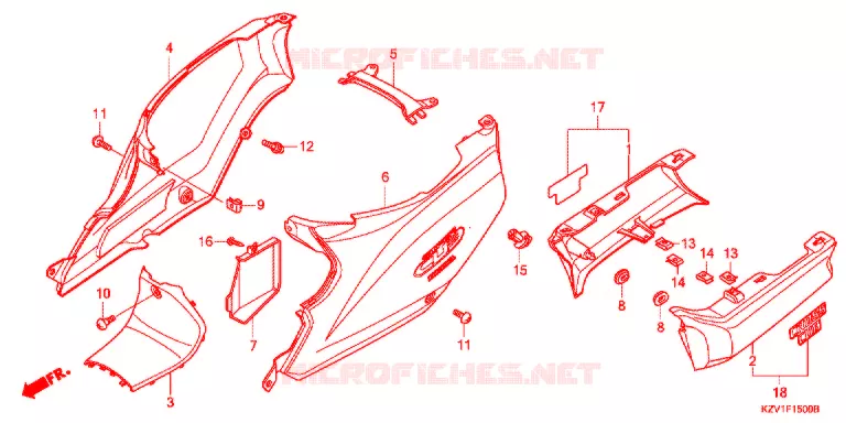 CARENAGE ARRIERE Honda MOTO 110 CUB 2012  NBC110C