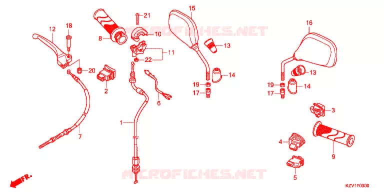 LEVIER DE GUIDON - CABLE - COMMODO (NBC110) Honda MOTO 110 CUB 2016  NBC110G