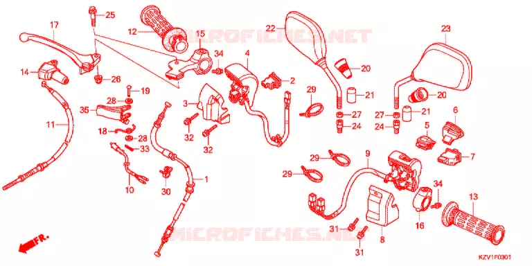 LEVIER DE GUIDON - CABLE - COMMODO (NBC110X) Honda MOTO 110 CUB 2016  NBC110XD