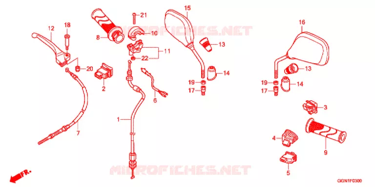 LEVIER DE GUIDON - CABLE - COMMODO Honda SCOOTER 50 CUB 2015  NBC50C_J