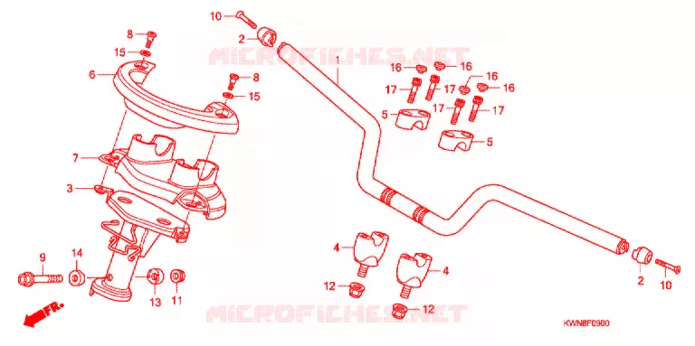 GUIDON - CARENAGE Honda SCOOTER 125 PCX 2011  WW125SA