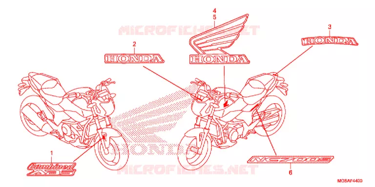 AUTOCOLLANTS Honda MOTO 700 NC 2013  NC700SAD