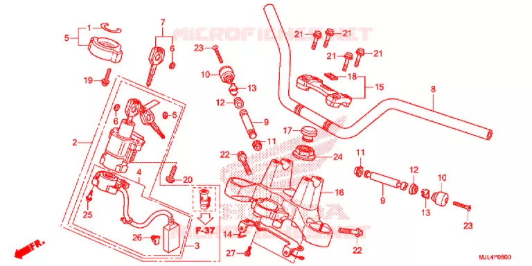 GUIDON - TE DE FOURCHE Honda MOTO 700 NC 2015  NC700XDF