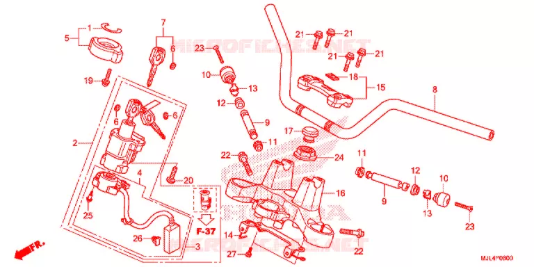 GUIDON - TE DE FOURCHE Honda MOTO 700 NC 2015  NC700XF