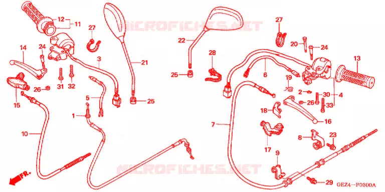 LEVIER DE GUIDON - CABLE - COMMODO Honda SCOOTER 50 RUCKUS 2006  NPS506_A