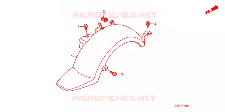 GARDE-BOUE ARRIERE Honda SCOOTER 50 ZOOMER 2012  NPS50C