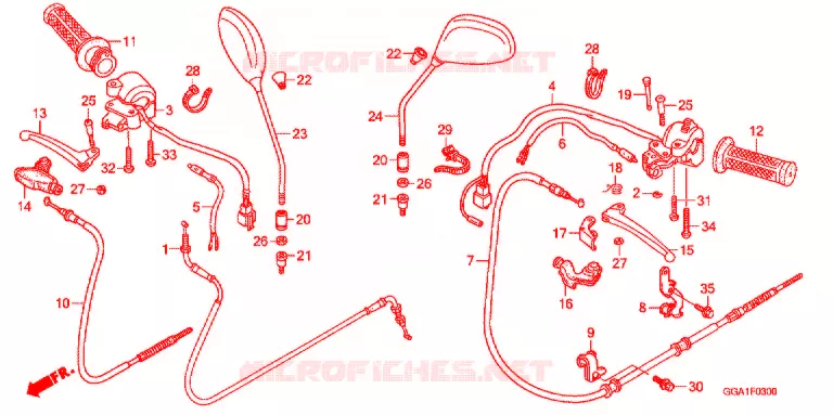 LEVIER DE GUIDON - CABLE - COMMODO Honda SCOOTER 50 ZOOMER 2013  NPS50C