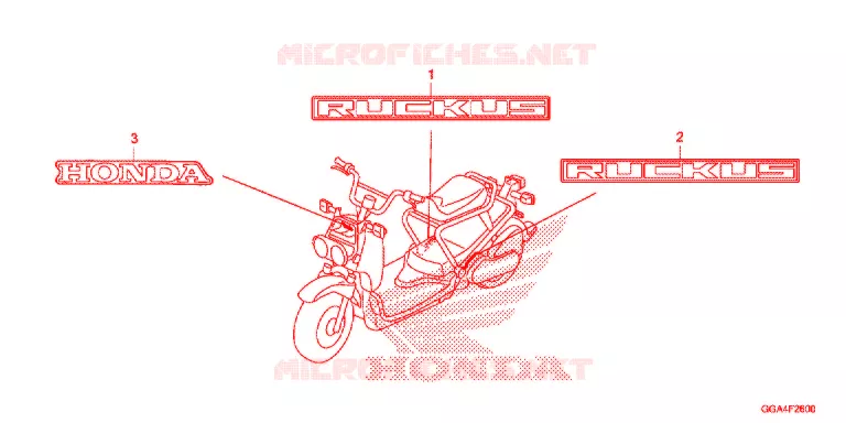 AUTOCOLLANTS Honda SCOOTER 50 RUCKUS 2014  NPS50E