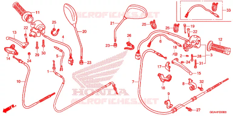 LEVIER DE GUIDON - CABLE - COMMODO Honda SCOOTER 50 RUCKUS 2014  NPS50E