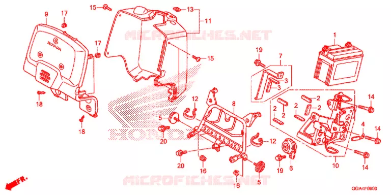 CARENAGE AVANT - BATTERIE Honda SCOOTER 50 RUCKUS 2016  NPS50G