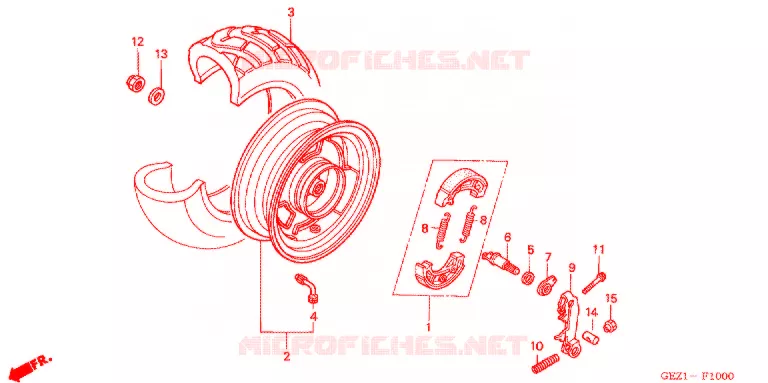 ROUE ARRIERE Honda SCOOTER 50 RUCKUS 2004  NPS50S4_A