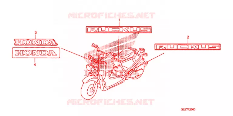 AUTOCOLLANTS Honda SCOOTER 50 RUCKUS 2009  NPS50S9_A