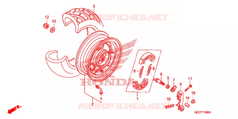 ROUE ARRIERE Honda SCOOTER 50 RUCKUS 2009  NPS50S9_A