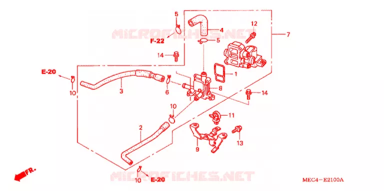 SOUPAPE ROTATIVE DE CONTROLE D'AIR Honda MOTO 1800 RUNE 2004  NRX1800DB4