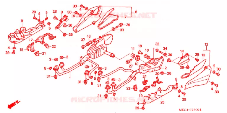 SILENCIEUX D'ECHAPPEMENT Honda MOTO 1800 RUNE 2005  NRX1800DB5