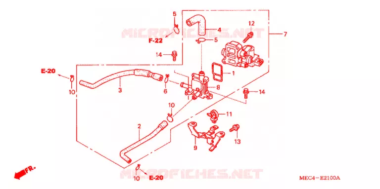 SOUPAPE ROTATIVE DE CONTROLE D'AIR Honda MOTO 1800 RUNE 2004  NRX1800EB4