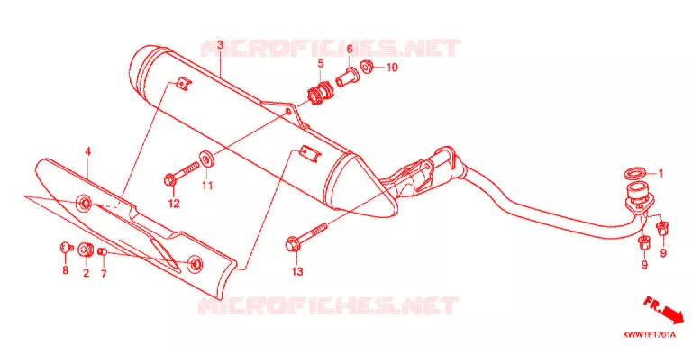 SILENCIEUX D'ECHAPPEMENT  Honda MOTO 110 WAVE 2011  AFS110KSFB_TH