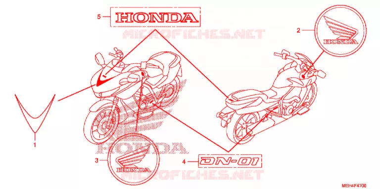 AUTOCOLLANTS Honda MOTO 700 DN01 2009  NSA700A9