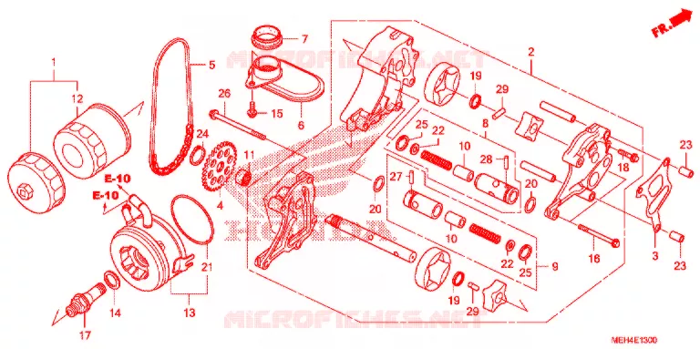 FILTRE A HUILE - POMPE A HUILE Honda MOTO 700 DN01 2009  NSA700A9