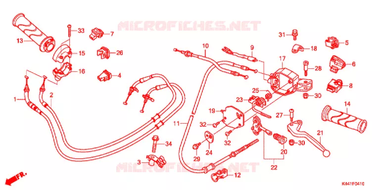 LEVIER DE GUIDON - CABLE - COMMODO Honda SCOOTER 110 DIO 2016  NSC110CBFF
