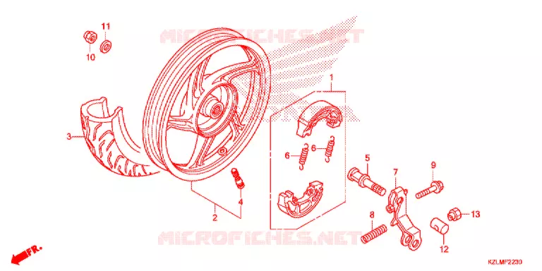 ROUE ARRIERE Honda SCOOTER 110 SPACY 2013  NSC110CSD