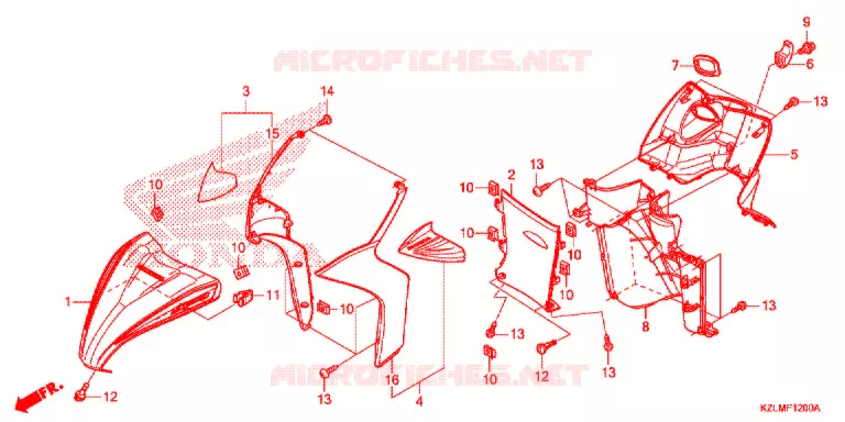 CARENAGE AVANT - PROTEGE JAMBES Honda SCOOTER 110 SPACY 2015  NSC110CSE