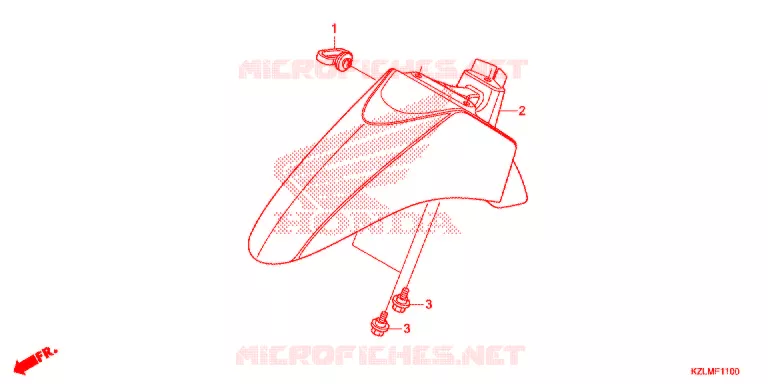 GARDE BOUE AVANT Honda SCOOTER 110 SPACY 2015  NSC110CSE