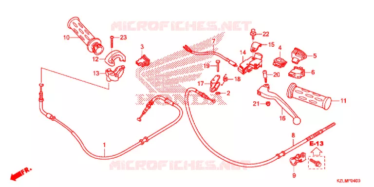 LEVIER DE GUIDON - CABLE - COMMODO Honda SCOOTER 110 SPACY 2015  NSC110CSE