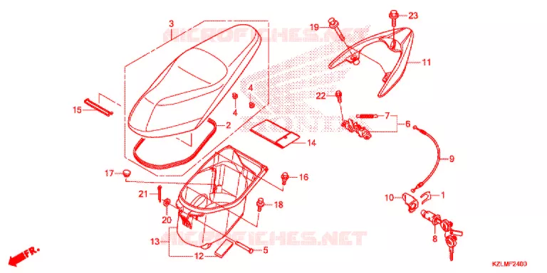 SELLE - COFFRE Honda SCOOTER 110 SPACY 2014  NSC110CSE
