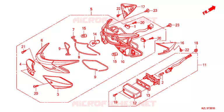 FEUX ARRIERE Honda SCOOTER 110 DIO 2013  NSC110WHD