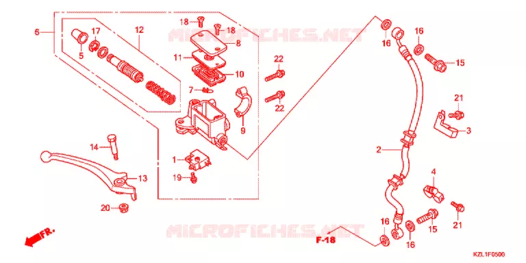 MAITRE CYLINDRE DE FREIN AVANT Honda SCOOTER 110 DIO 2013  NSC110WHD