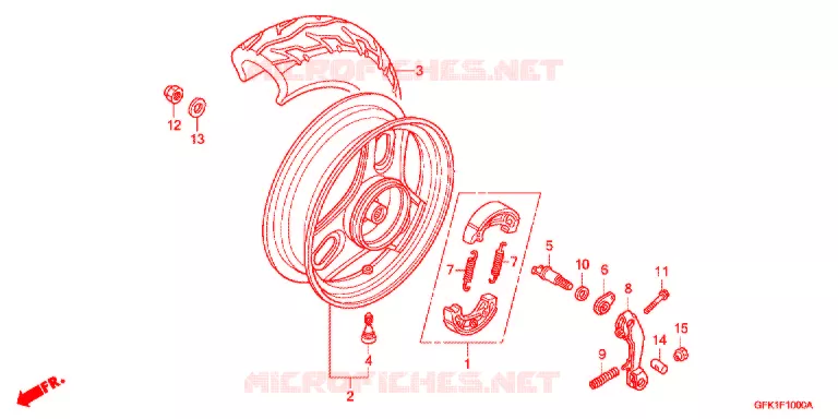 ROUE ARRIERE Honda SCOOTER 50 DIO 2014  NSC50SHE