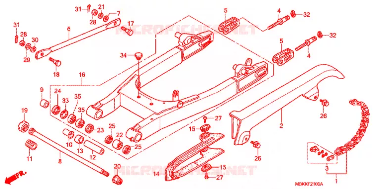 BRAS OSCILLANT Honda MOTO 400 SHADOW 2003  NV400C23