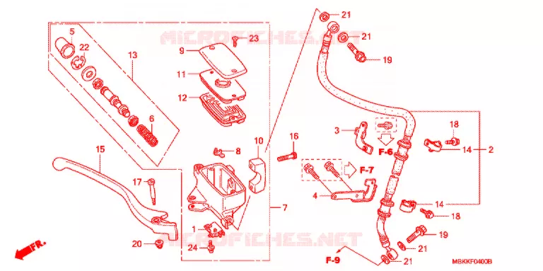 MAITRE CYLINDRE DE FREIN AVANT Honda MOTO 400 SHADOW 2004  NV400C4